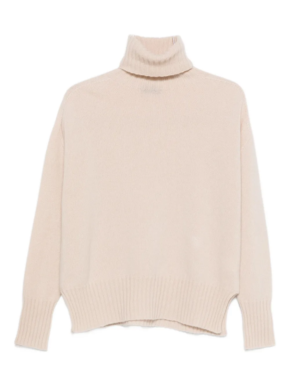 Roberto Collina Turtleneck Ribbed Sweater In Neutral