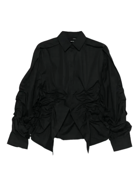 Isabel Benenato ruffled gathered shirt
