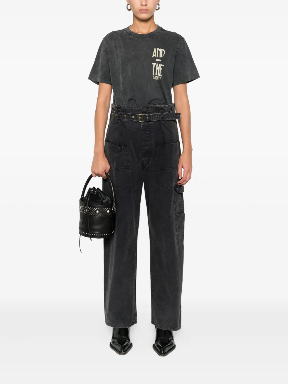 Isabel Marant Étoile Isabel Marant Etoile Washed Black Cotton Trousers Women In Black