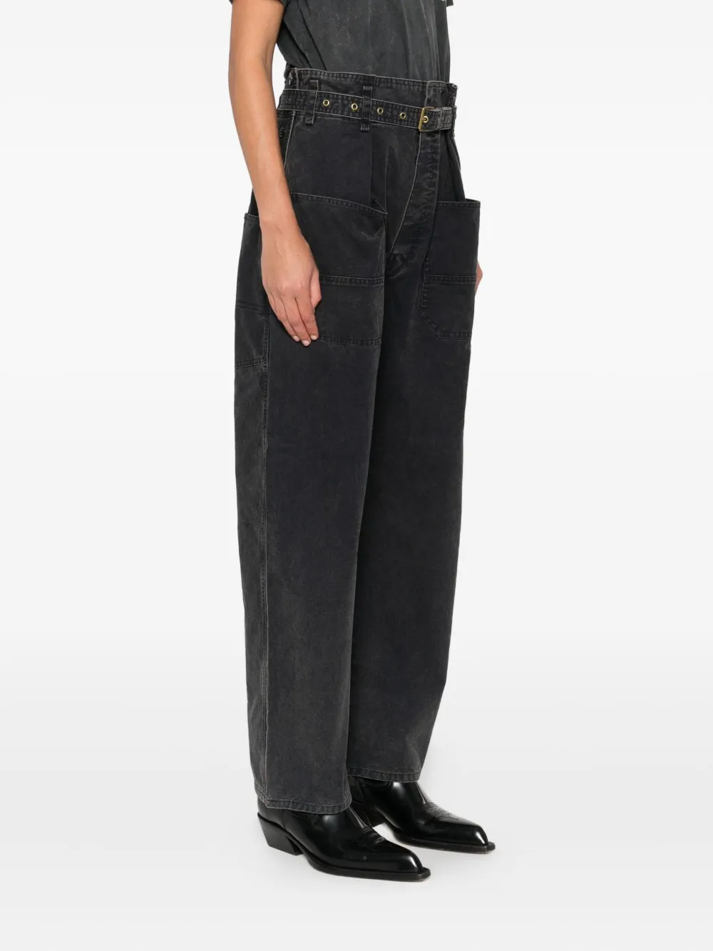 Isabel Marant Étoile Isabel Marant Etoile Washed Black Cotton Trousers Women In Black
