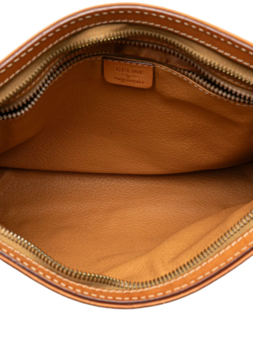 Pre-owned Celine 1993 Macadam Coated Canvas Clutch Bag In Brown