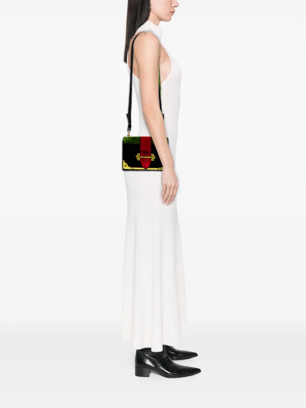 Prada Pre-Owned 2013-2025 Velluto Ricamo Trompe L oeil Cahier crossbody bag | Pre-Owned | Image 2