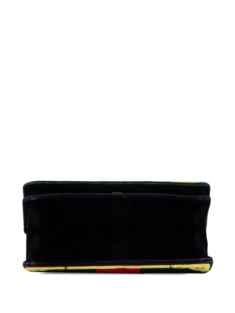 Pre-owned Prada 2013-2025 Velluto Ricamo Trompe L Oeil Cahier Crossbody Bag In Black