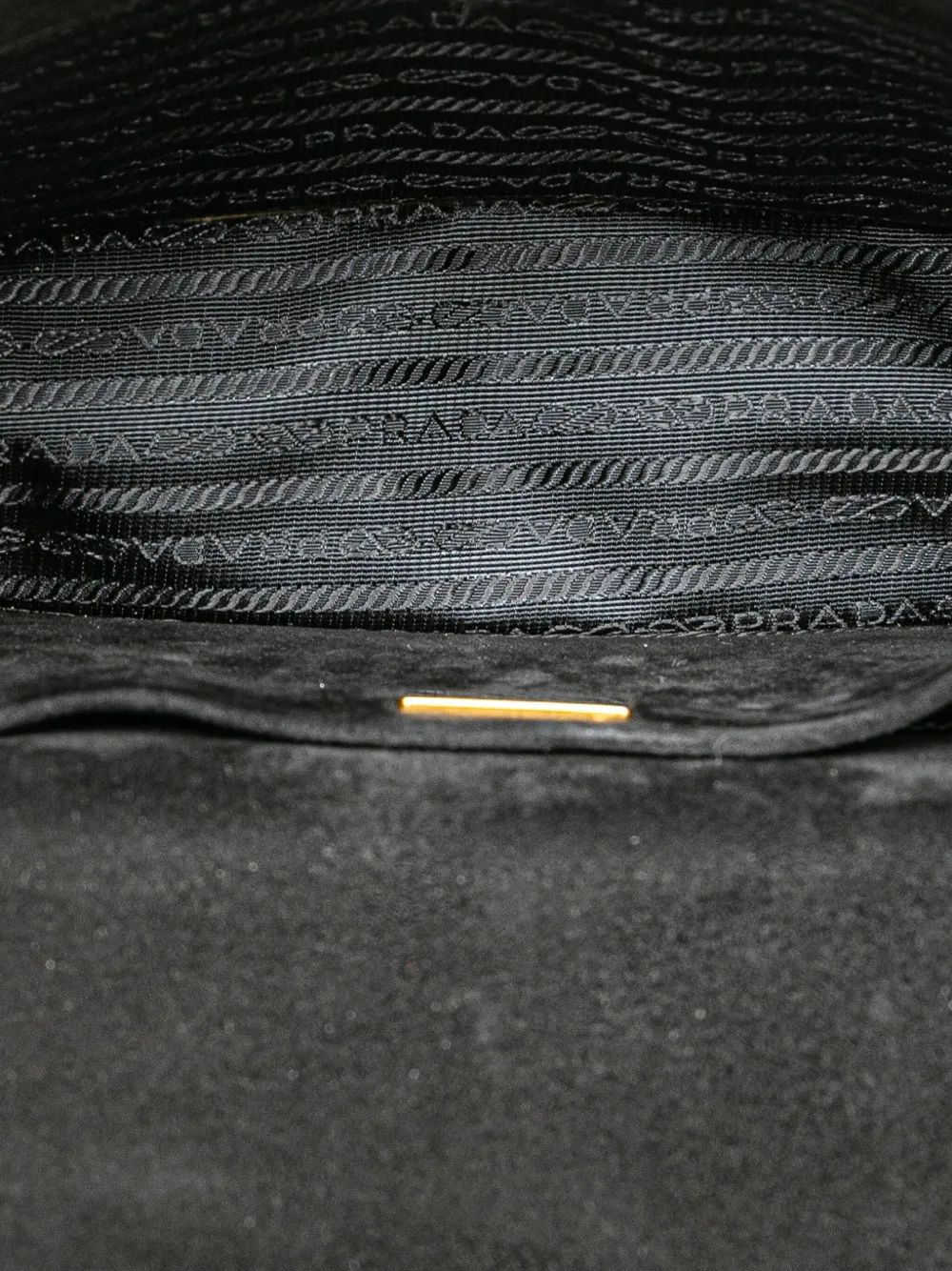 Pre-owned Prada 2013-2025 Velluto Ricamo Trompe L Oeil Cahier Crossbody Bag In Black