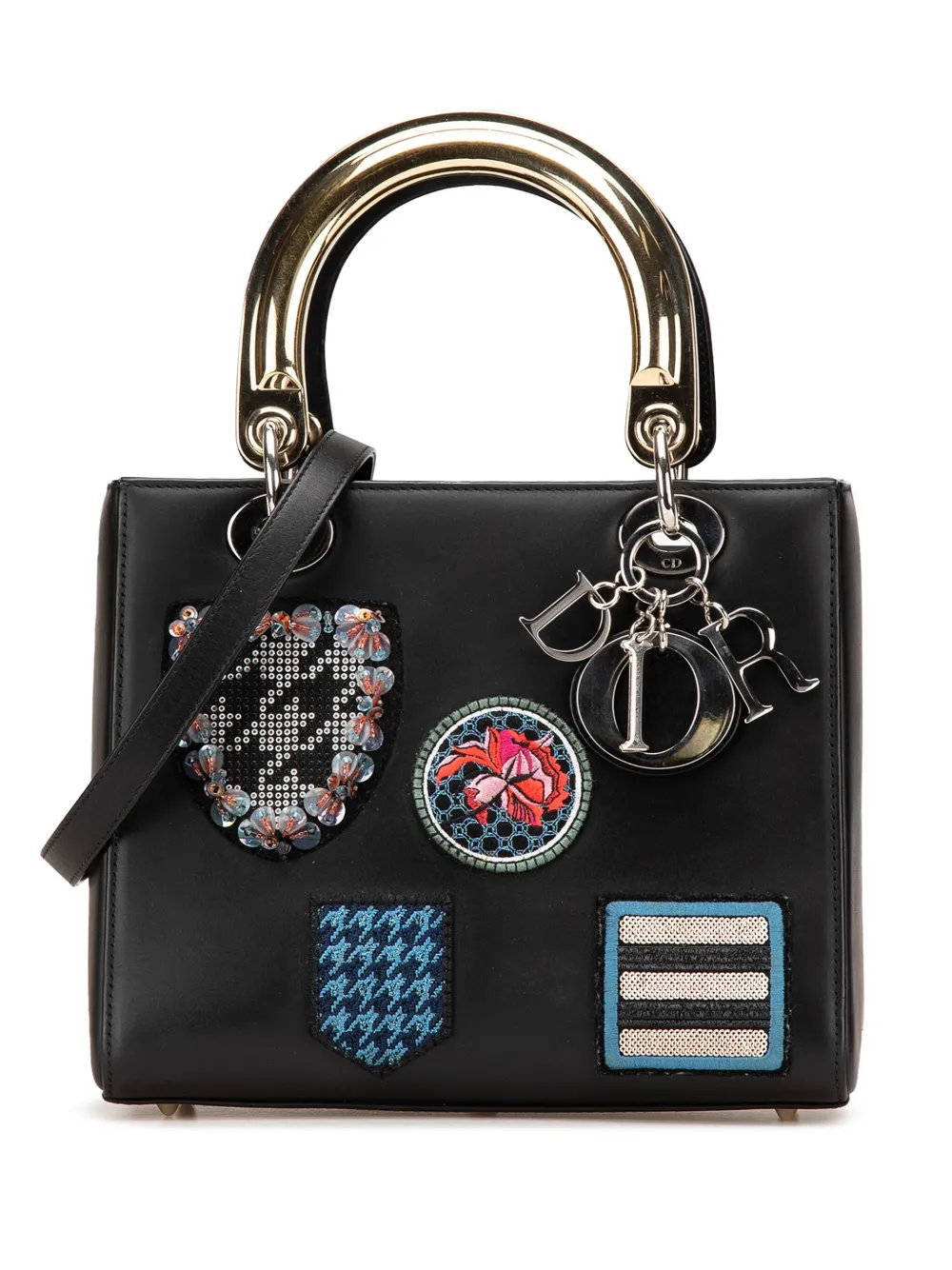 Christian Dior Pre-Owned 2014 ミディアム カーフスキン パッチ レディ ディオールサッチェルバッグ - Christian Dior Pre-Owned 2014 ミディアム カーフスキン パッチ レディ ディオールサッチェルバッグ -