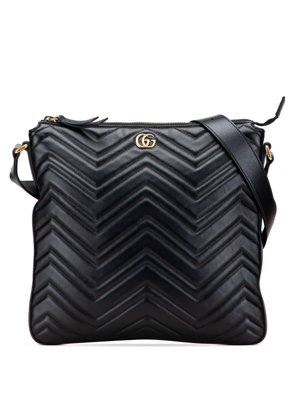 Gucci Pre-Owned 2016-2025 GGマーモント マテラッセ レザー ショルダーバッグ - ブラック Gucci Pre-Owned 2016-2025 GGマーモント マテラッセ レザー ショルダーバッグ - ブラック