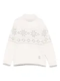 Eleventy Kids snowflake-pattern sweater - White