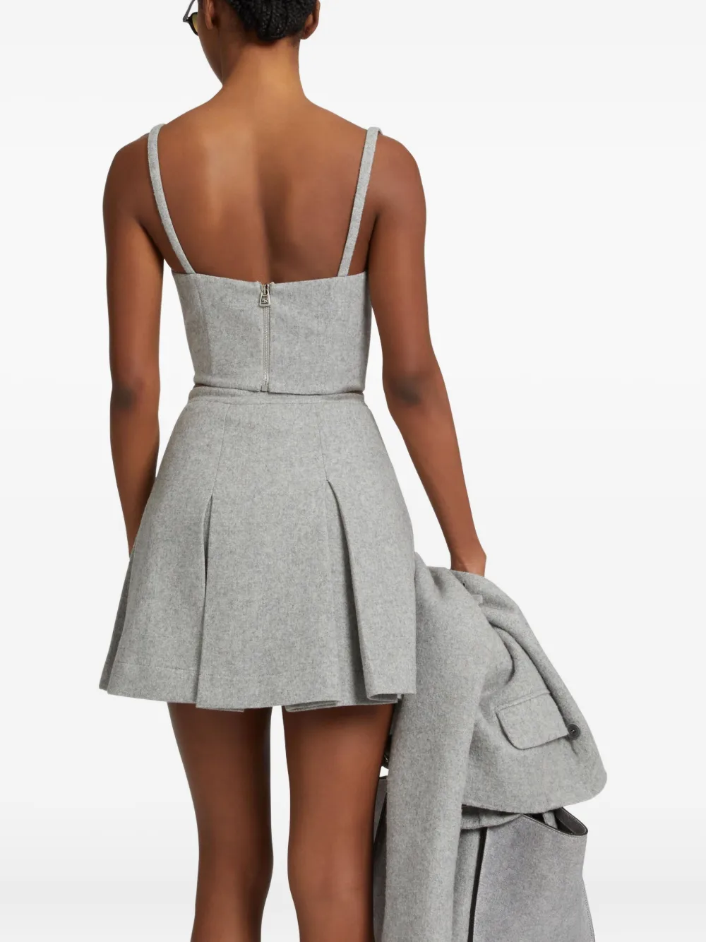 Ermanno Scervino Bustier Wool Top In Gray
