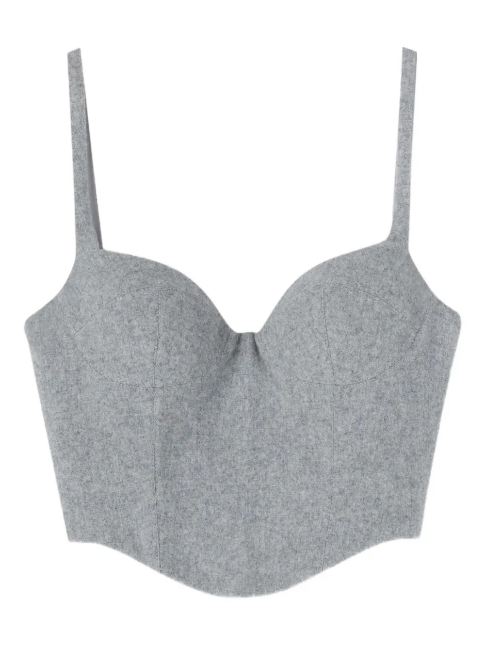 Ermanno Scervino bustier wool top - グレー Ermanno Scervino bustier wool top - グレー