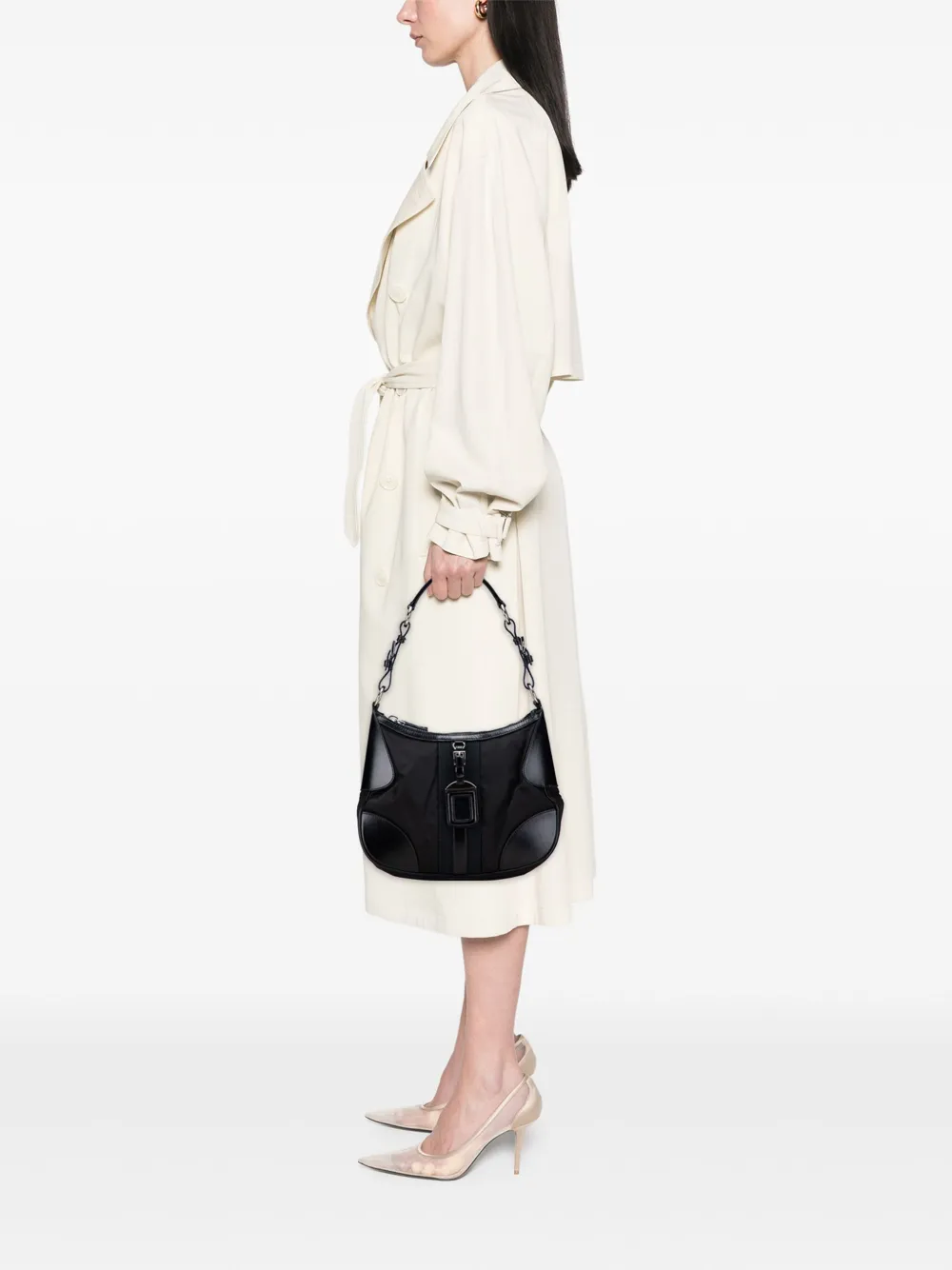 Prada Pre-Owned 2013-2025 Leather Trimmed Tessuto hobo bag | Pre-Owned | Image 2