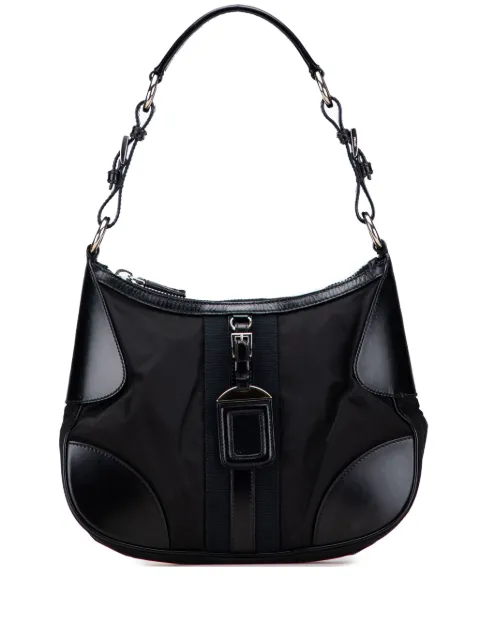 Prada Pre-Owned 2013-2025 Leather Trimmed Tessuto hobo bag