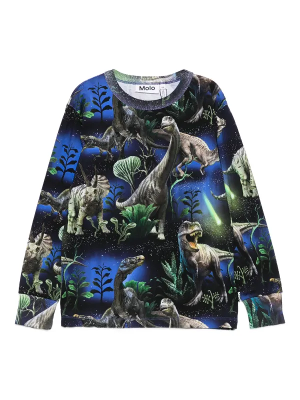 Molo Sudadera Con Dinosaurios Estampados Azul FARFETCH PE