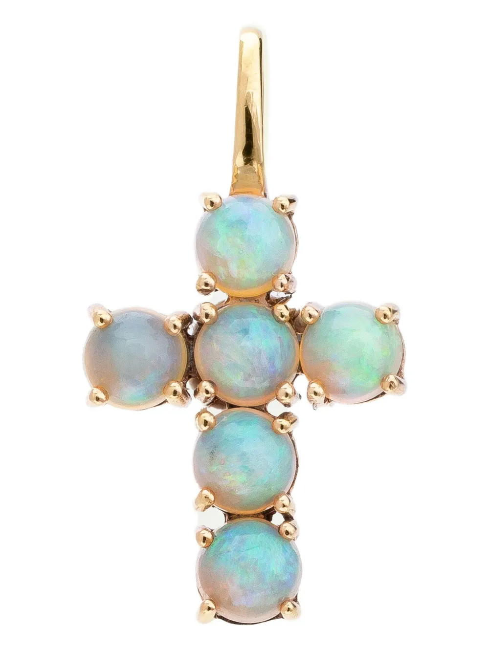 We by WHITEbIRD 18K yellow gold Ismène Cross opal pendant | Blue | Image 1