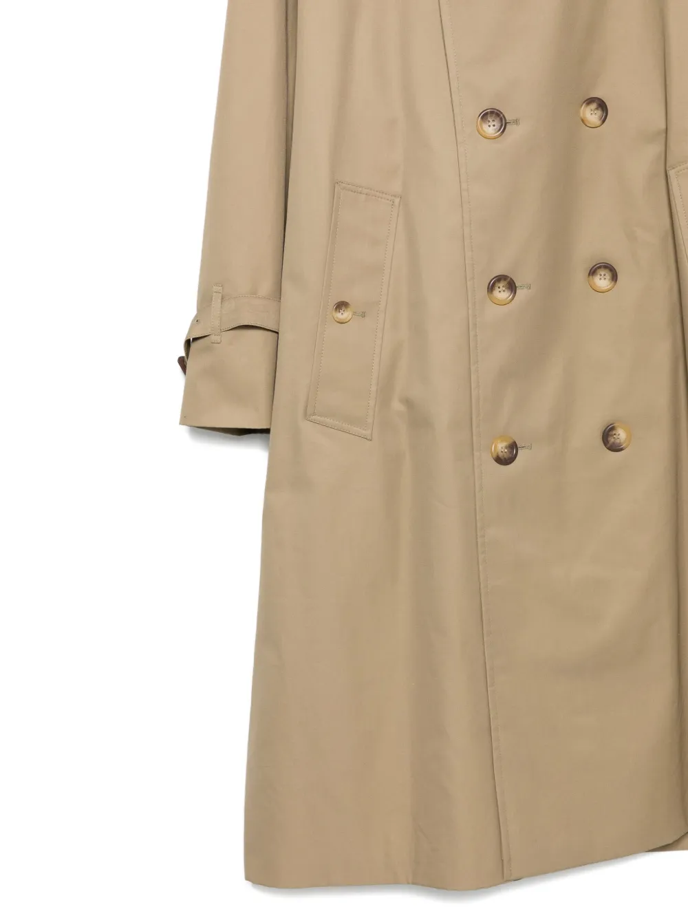 Grenfell Trenchcoat met dubbele rij knopen Beige