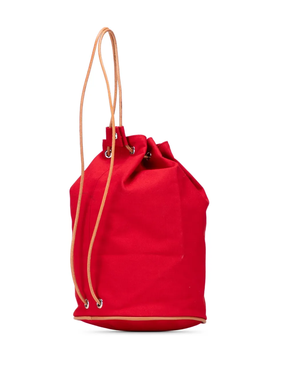 Pre-owned Hermes 1990-2015 Toile Polochon Mimile Backpack In Red