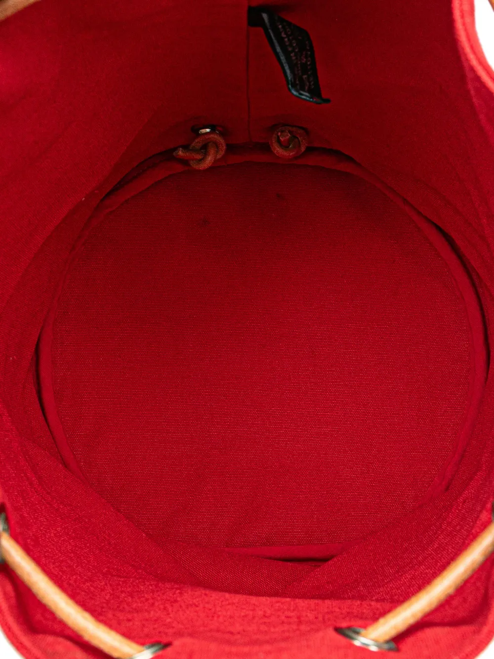 Pre-owned Hermes 1990-2015 Toile Polochon Mimile Backpack In Red