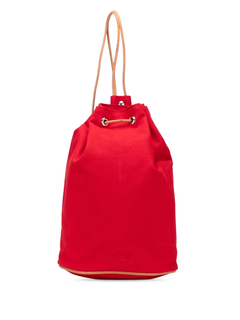 Pre-owned Hermes 1990-2015 Toile Polochon Mimile Backpack In Red