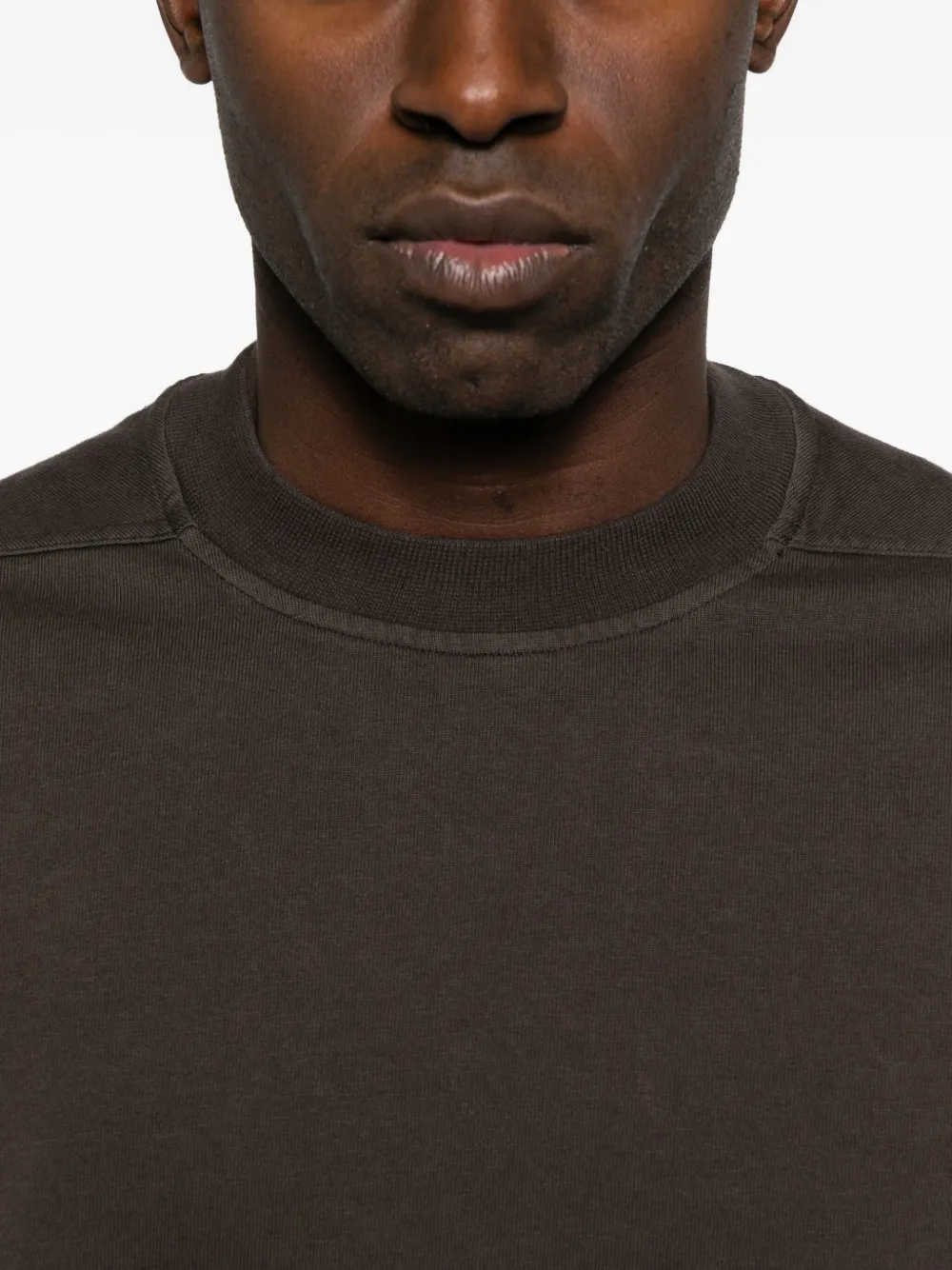 Rick Owens Drkshdw Raw-edge T-shirt In Brown