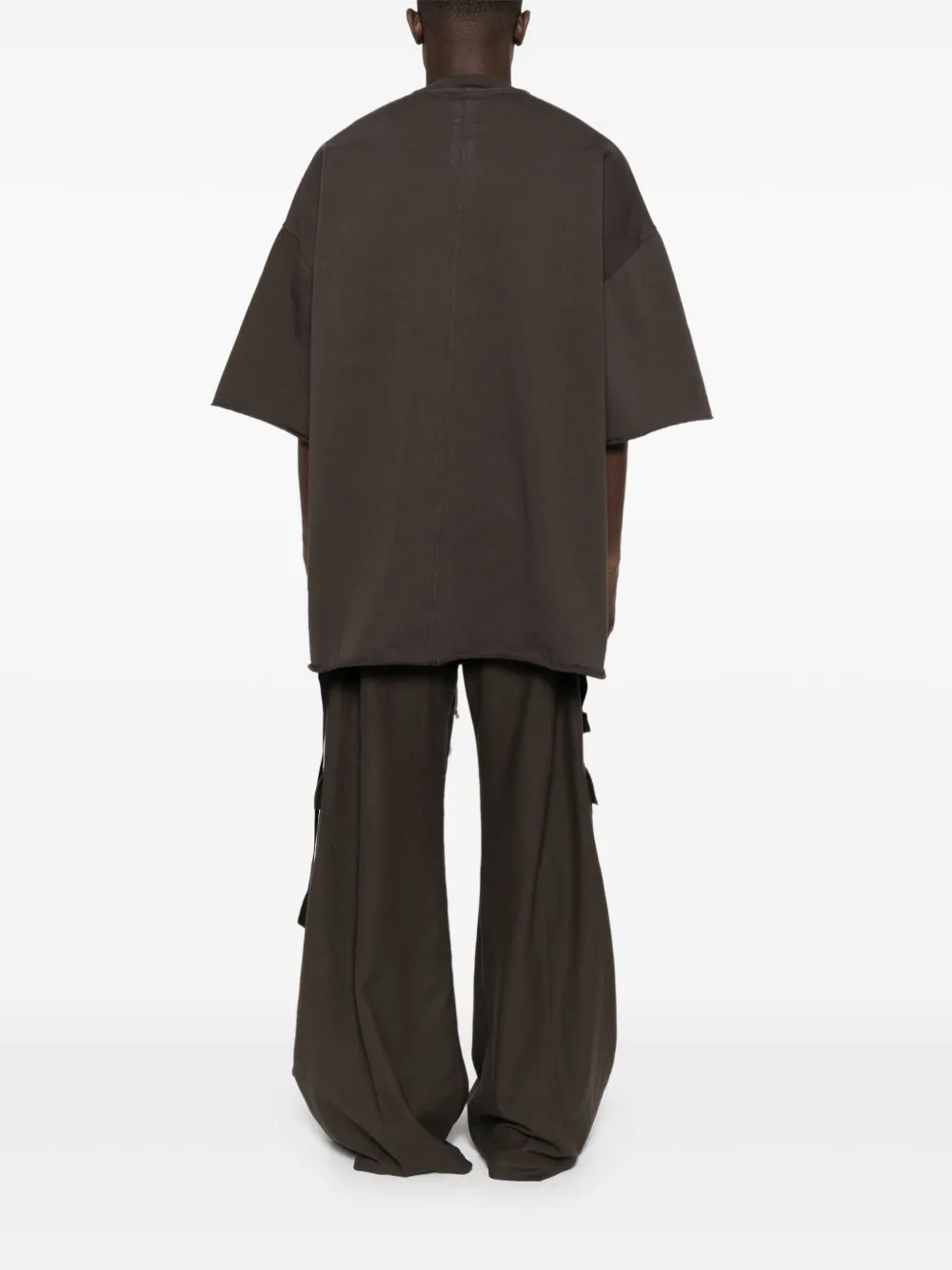 Rick Owens Drkshdw Raw-edge T-shirt In Brown