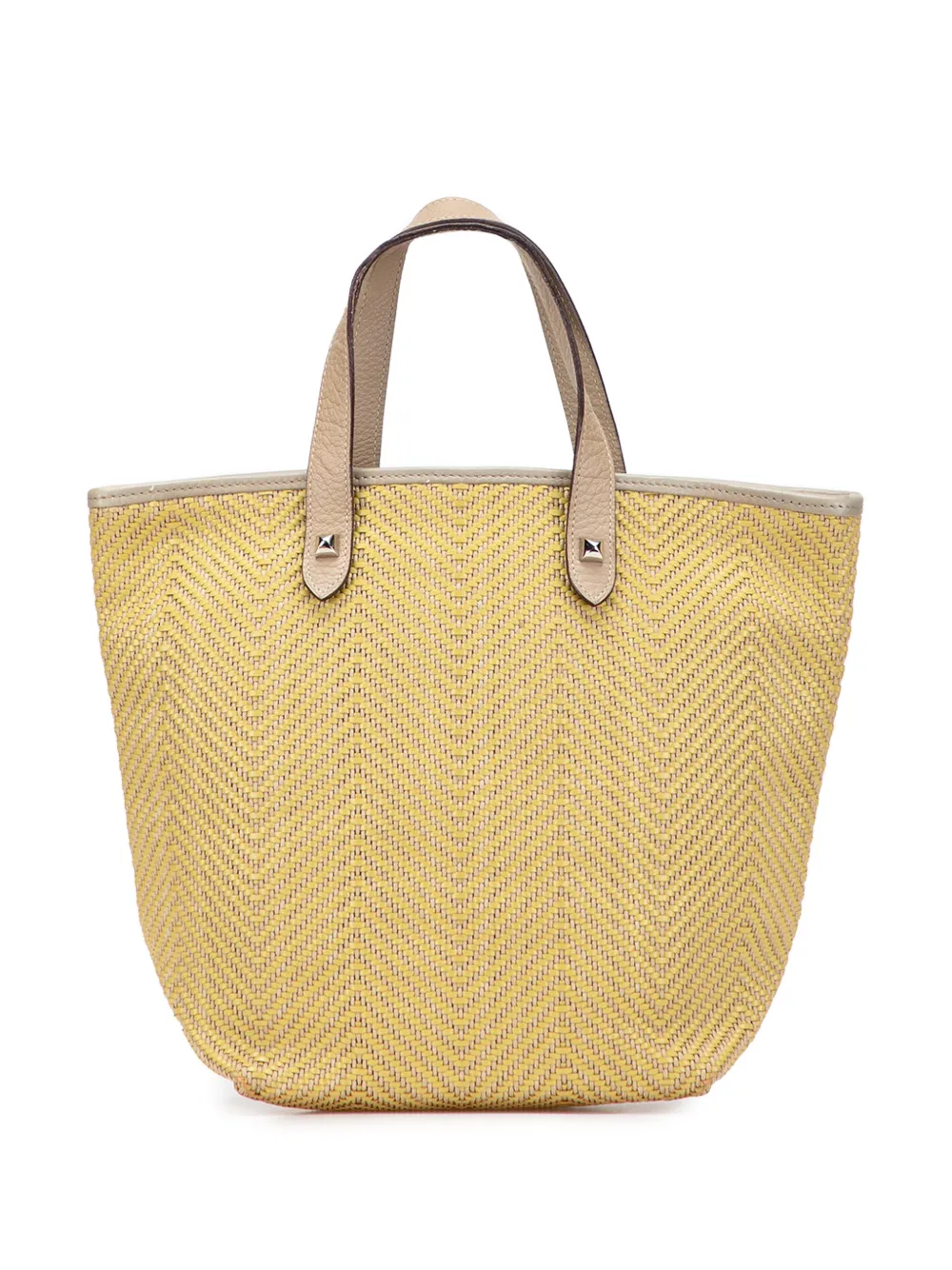 Hermès Pre-Owned 2008 ポリエステル&レザー シェンナイ PM ハンドバッグ - ブラウン Hermès Pre-Owned 2008 ポリエステル&レザー シェンナイ PM ハンドバッグ - ブラウン