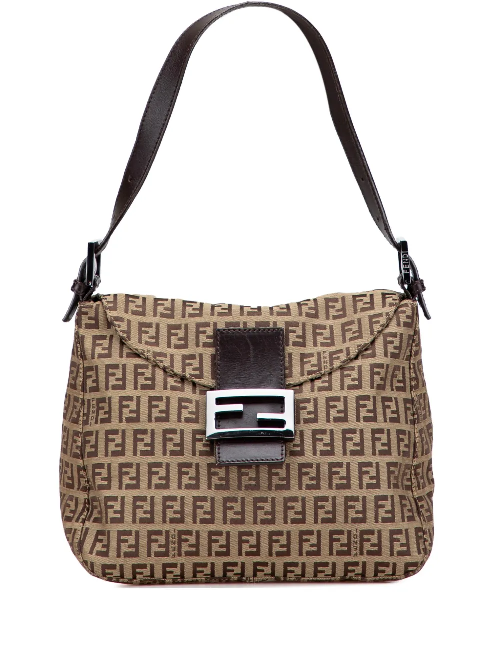 Fendi Pre-Owned 2000-2010 ズッキーノ キャンバス ダブルフラップ マンマ ショルダーバッグ - ブラウン Fendi Pre-Owned 2000-2010 ズッキーノ キャンバス ダブルフラップ マンマ ショルダーバッグ - ブラウン