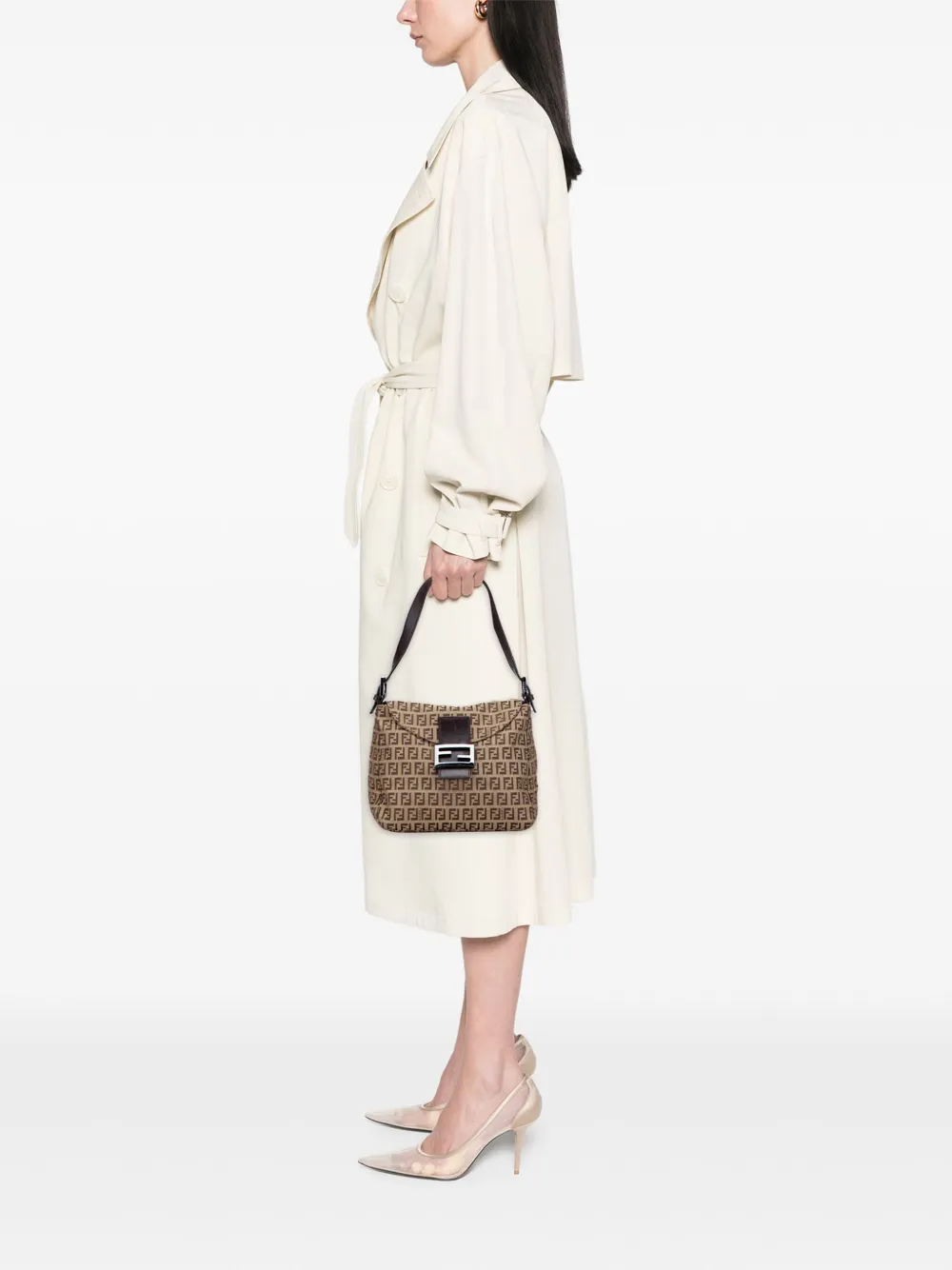Fendi Pre-Owned 2000-2010 Zucchino Canvas Double Flap Mamma shoulder bag | Pre-Owned | Image 2