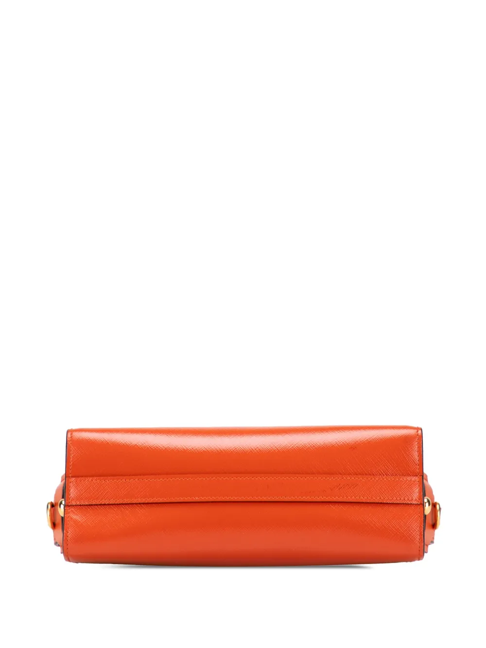 Pre-owned Prada 2013-2025 Saffiano Vernice Esplanade Crossbody Bag In Orange