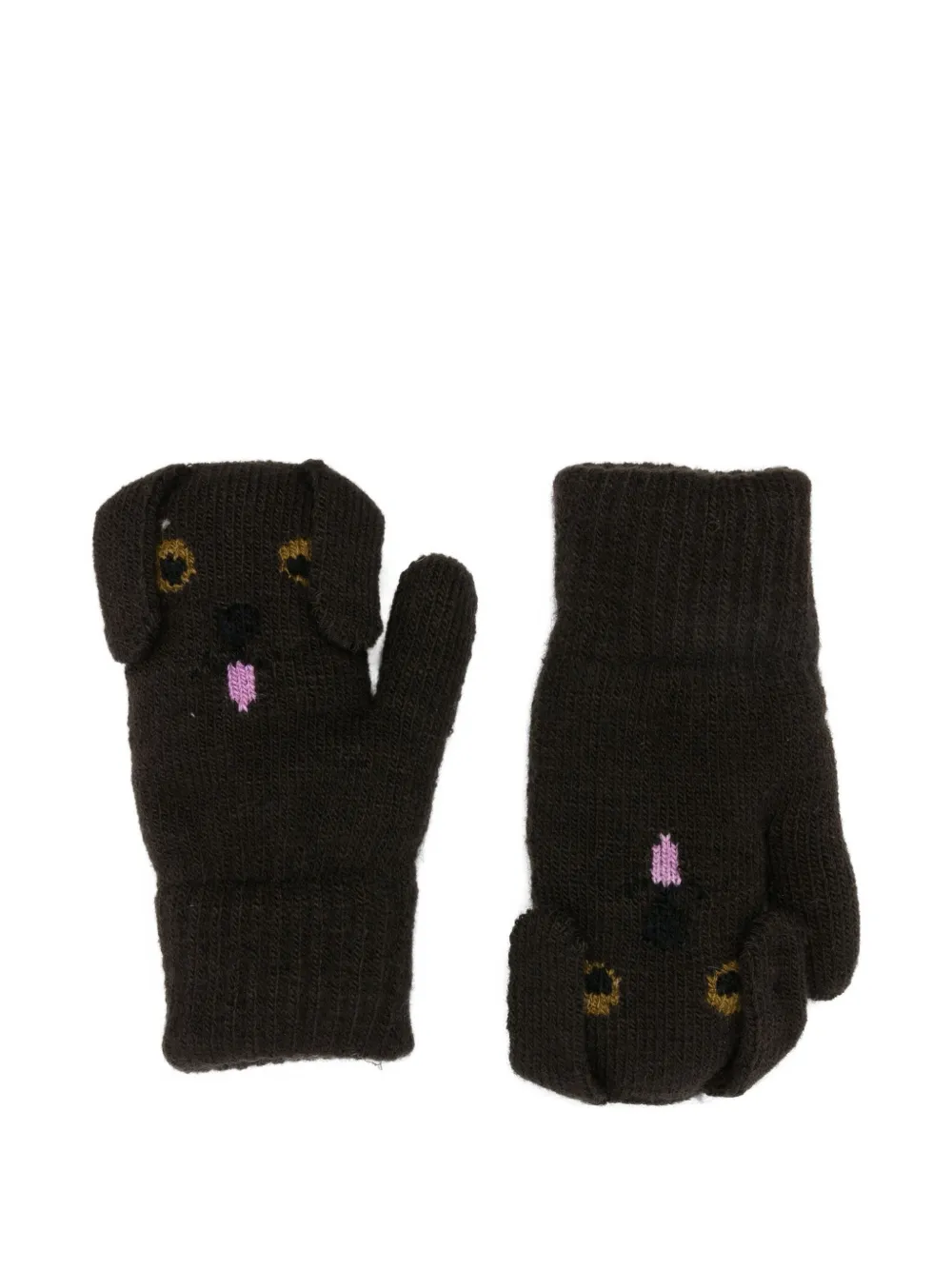 Molo dog-face mittens | Brown | Image 1