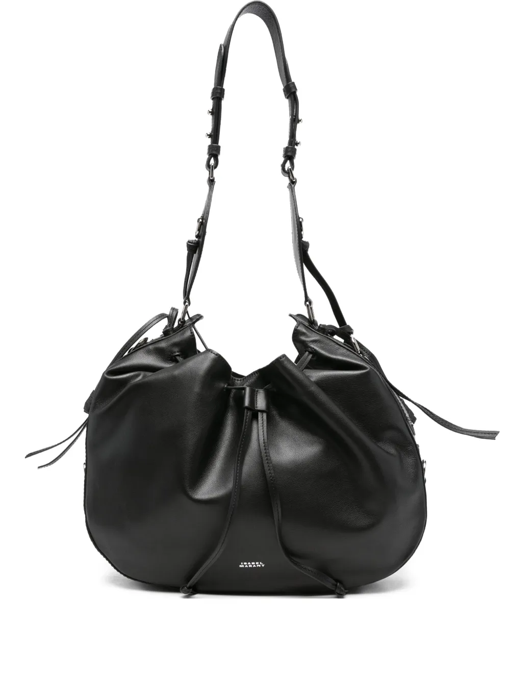 ISABEL MARANT drawstring leather shoulder bag | Black | Image 1
