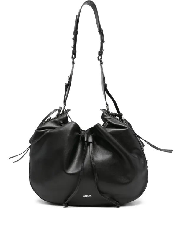 ISABEL MARANT Drawstring Leather Shoulder Bag Black FARFETCH PH