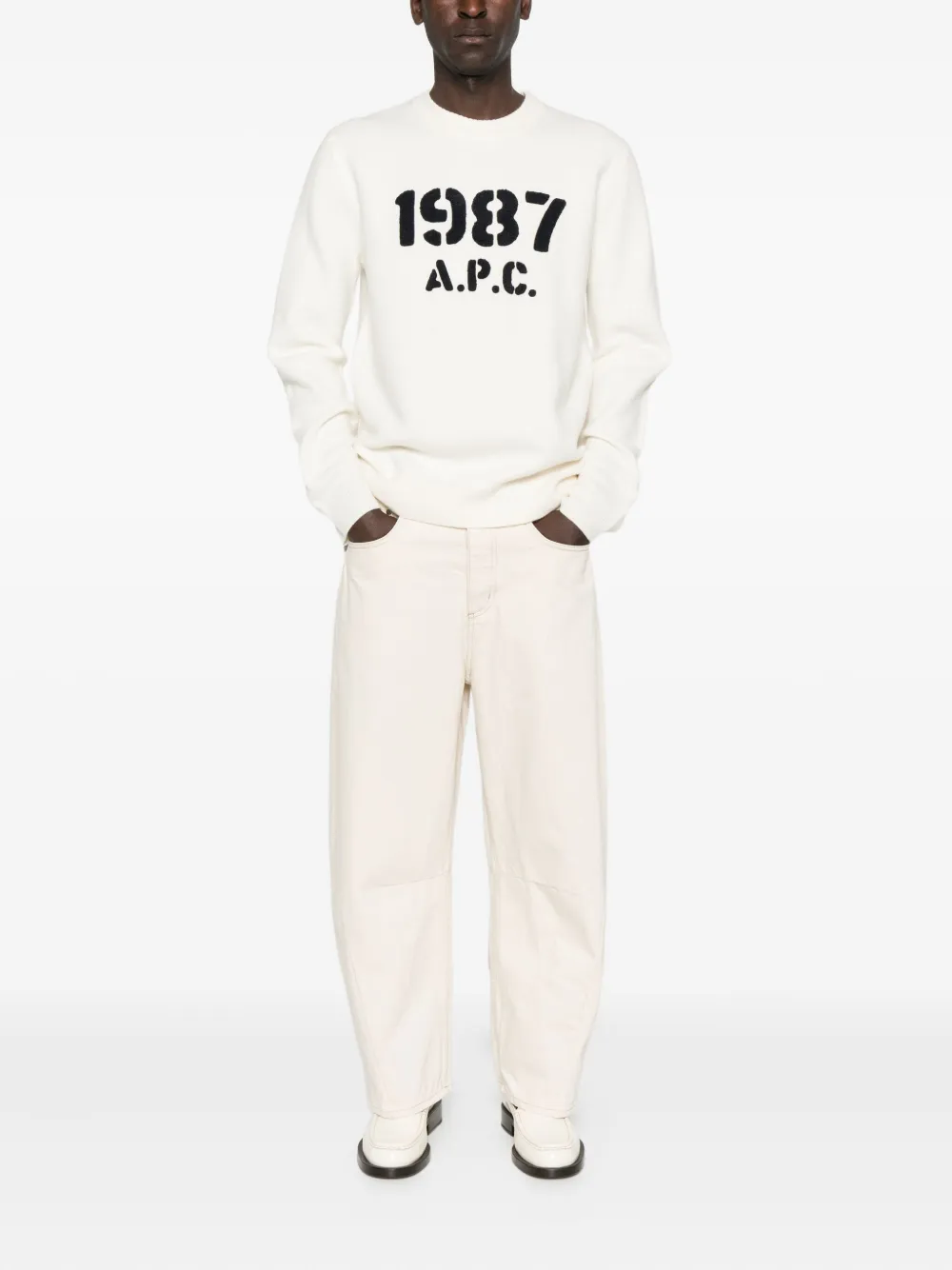 A.P.C. crew-neck long-sleeve sweater - Beige