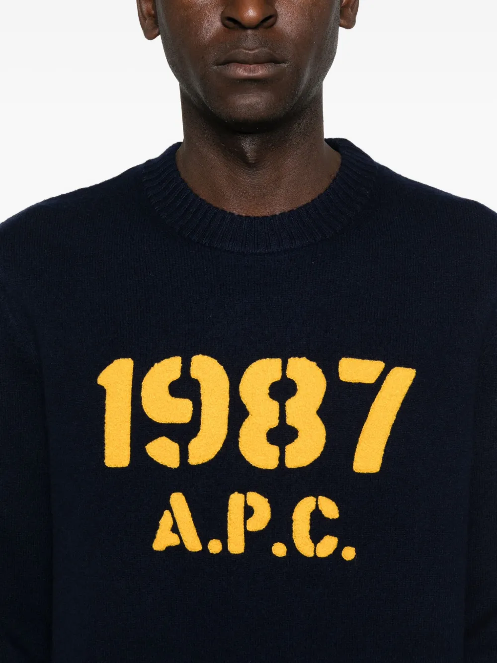 Apc Crew-neck Long-sleeve Sweater In Blue