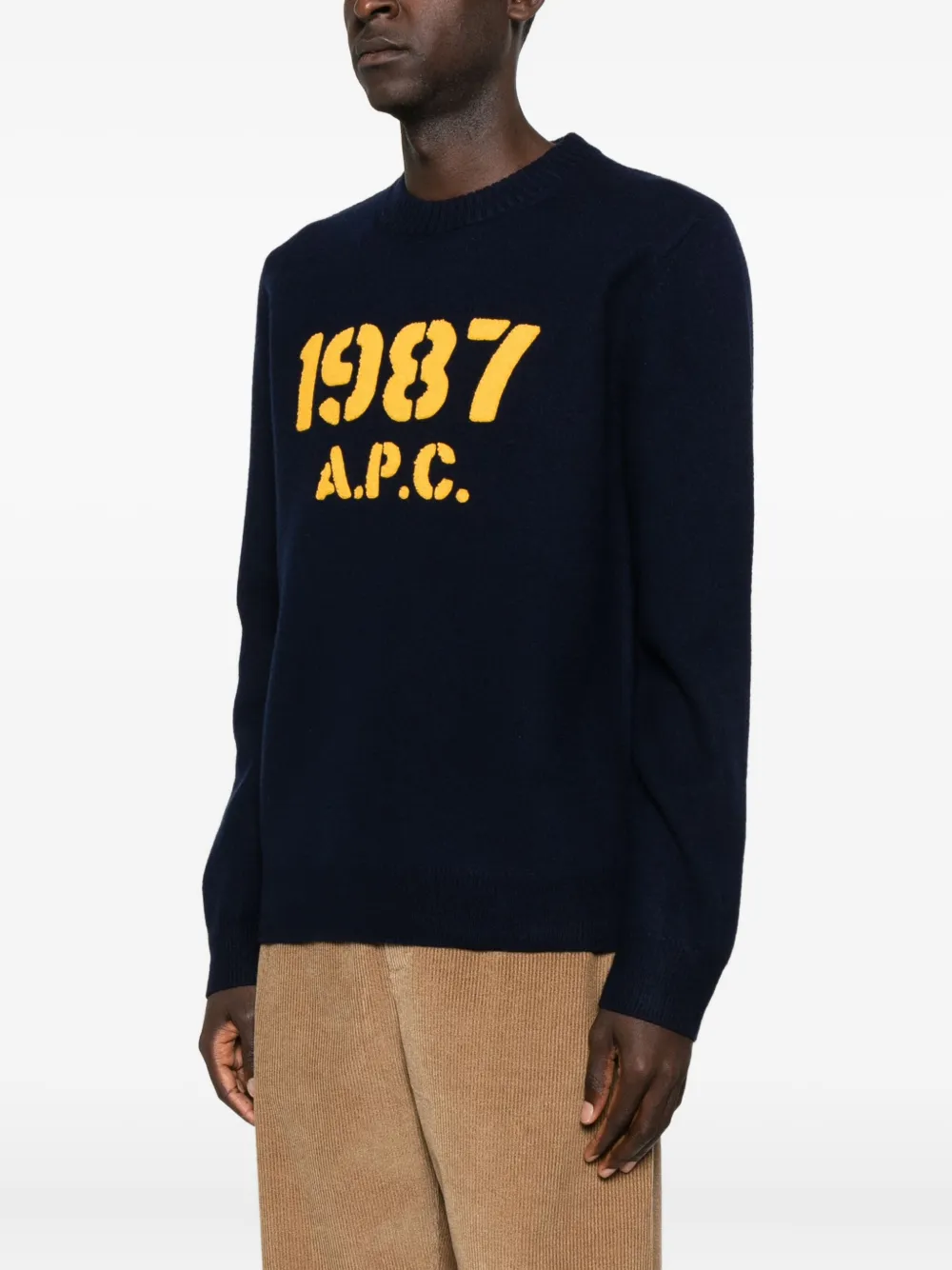 Apc Crew-neck Long-sleeve Sweater In Blue