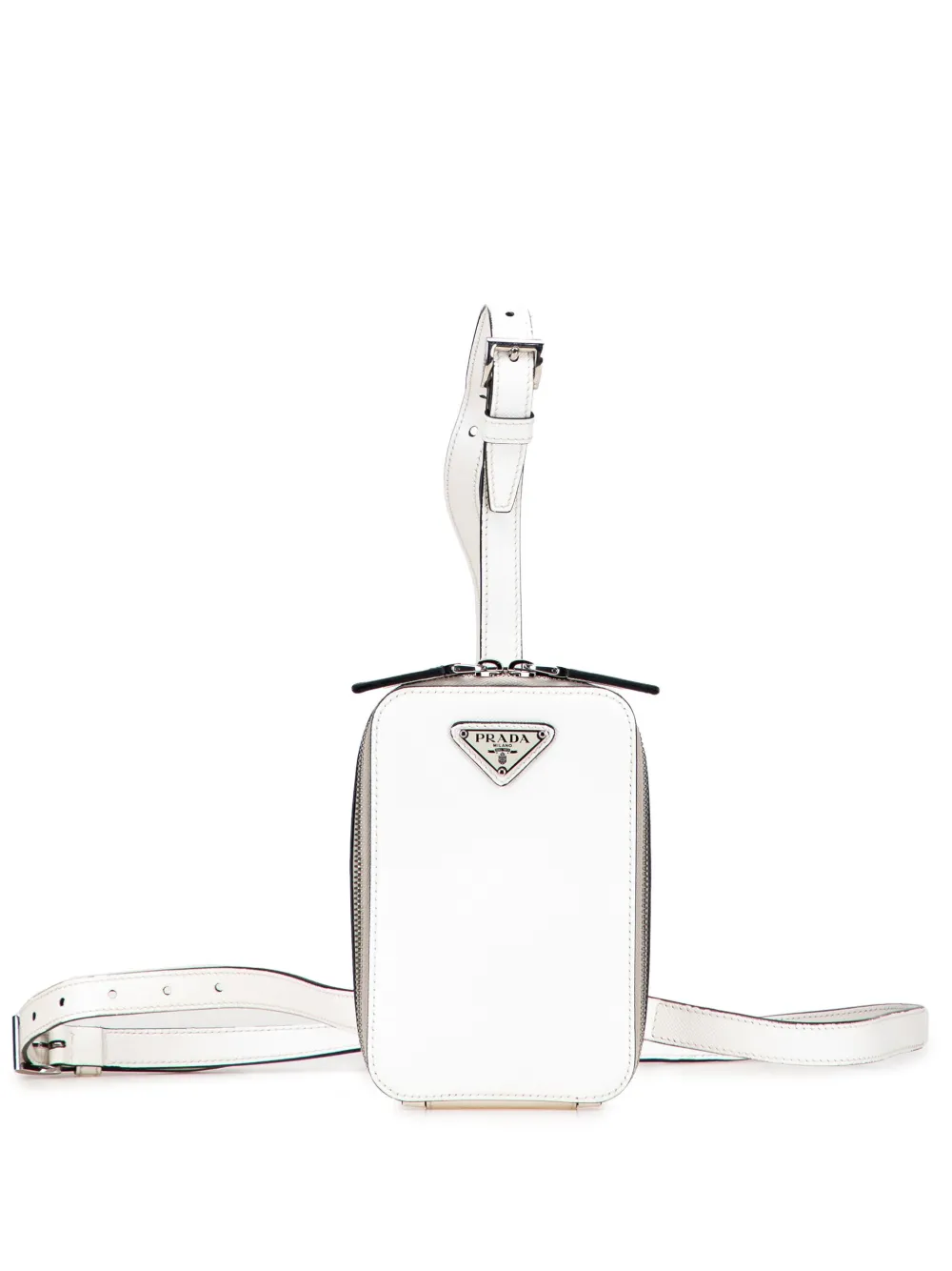 Prada Pre-Owned 2013-2025 サフィアーノ ハーネス ポーチ ショルダーバッグ - ホワイト Prada Pre-Owned 2013-2025 サフィアーノ ハーネス ポーチ ショルダーバッグ - ホワイト