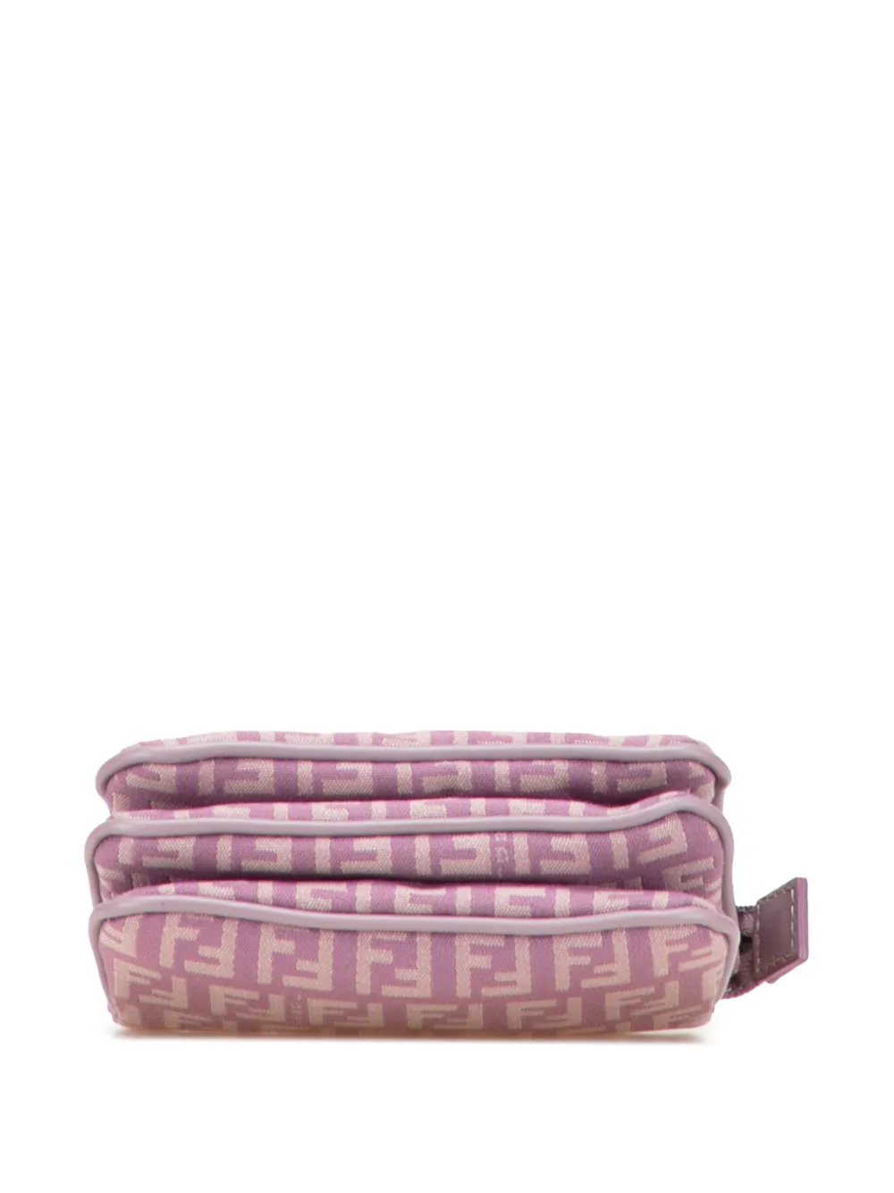 Pre-owned Fendi 20th Century Zucchino Canvas Coin Pouch In Purple