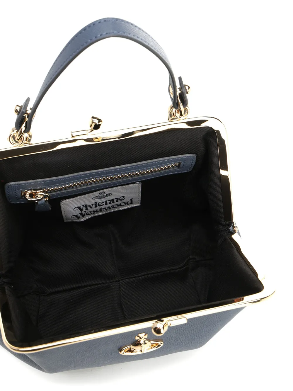 Vivienne Westwood Granny Frame Purse Handbags Black In Gray