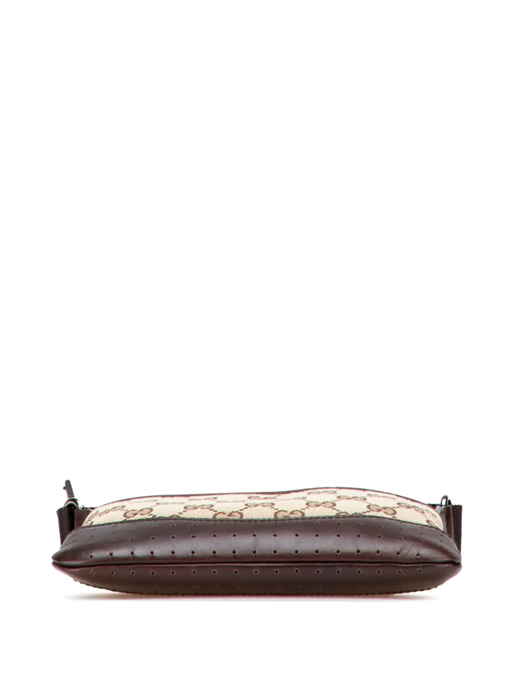 Pre-owned Gucci 2000-2015 Small Gg Canvas Perforated Crossbody Bag In Brown