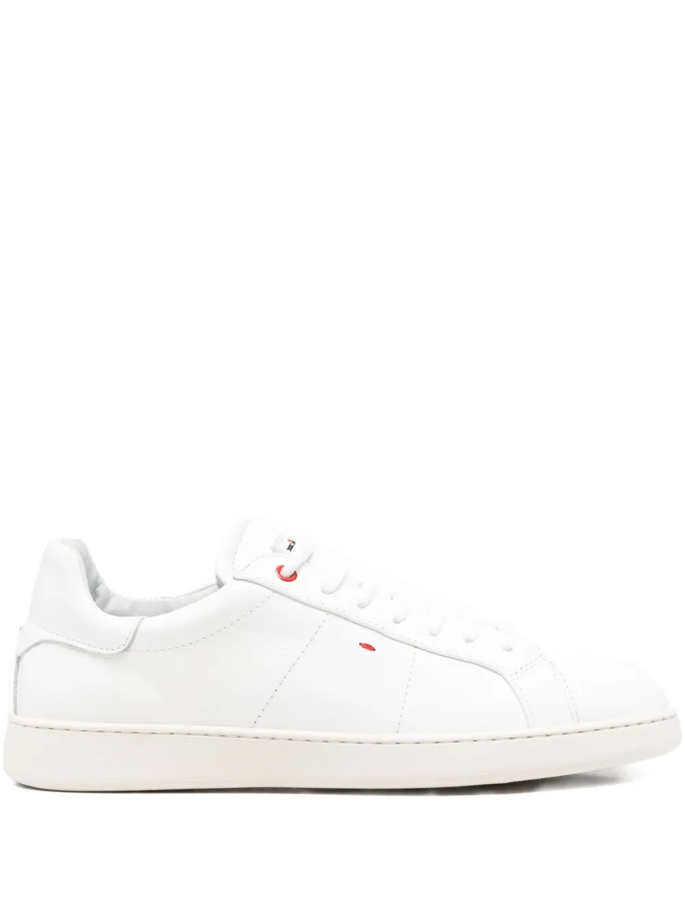 Kiton leather sneakers White