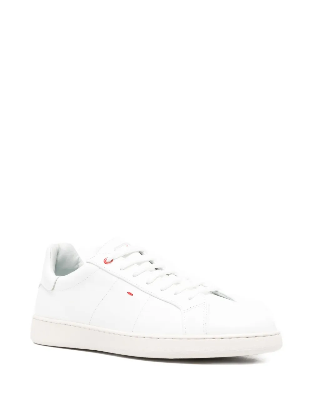 Kiton leather sneakers White