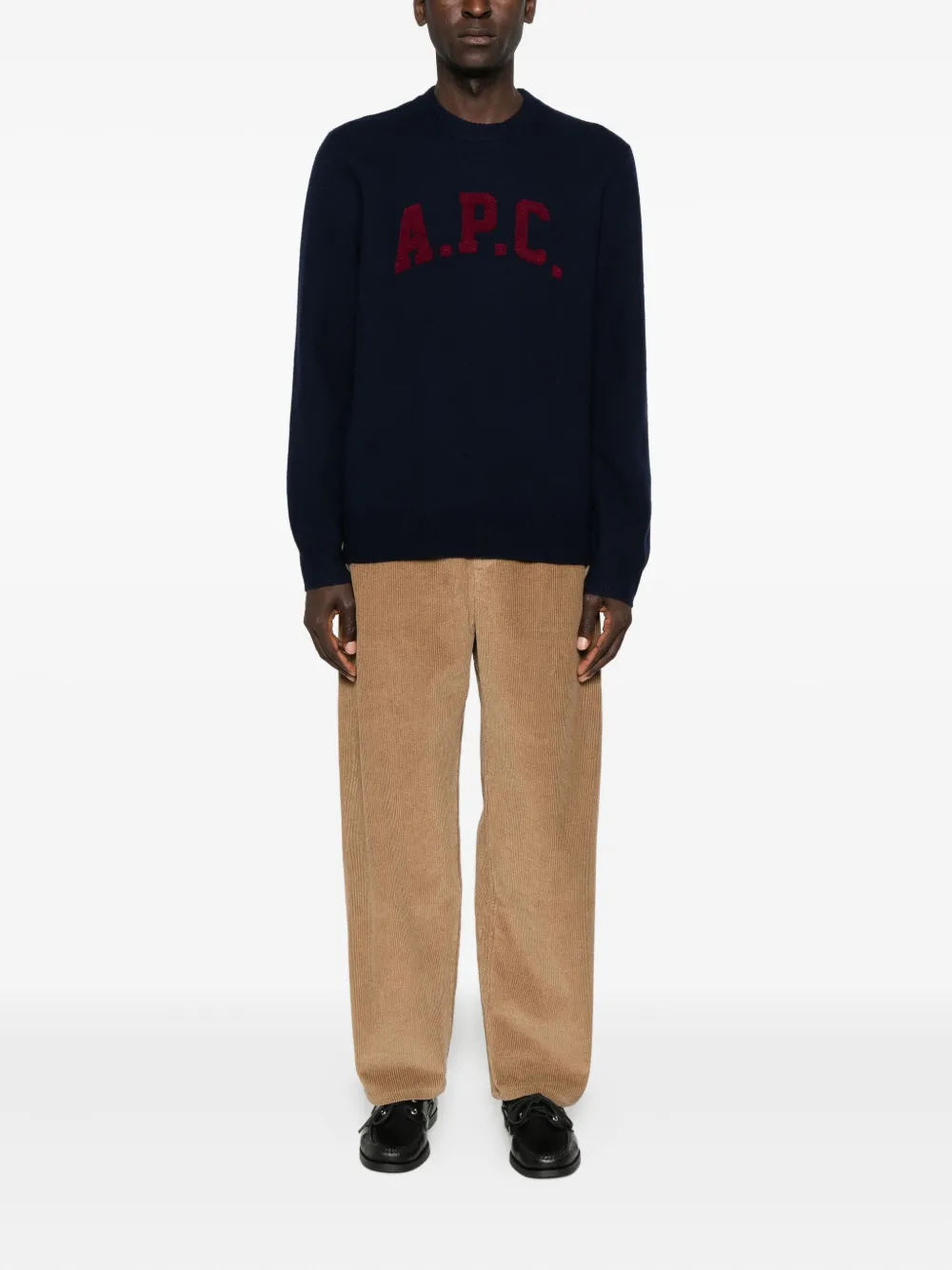 A.P.C. Trui met ronde hals en logodetail - Blauw