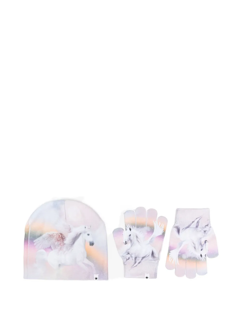 Molo pegasus-print hat glove set (set of two) | Pink | Image 1
