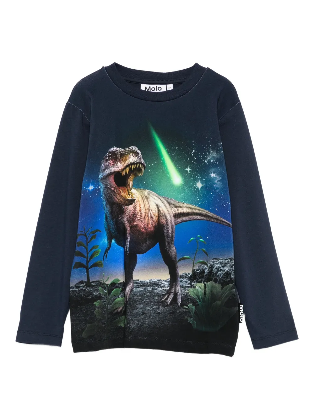 Molo dinosaur meteor long-sleeved top | Blue | Image 1