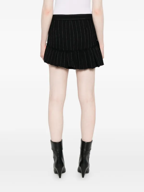 ISABEL MARANT Maddy Virgin Wool Tennis Stripe Mini Skirt | Black