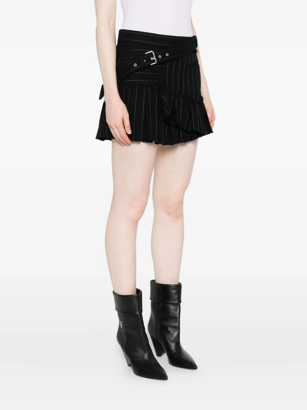 Isabel Marant Womens Black Atrium Maddy Pinstripe Cotton-blend Mini Skirt In Black