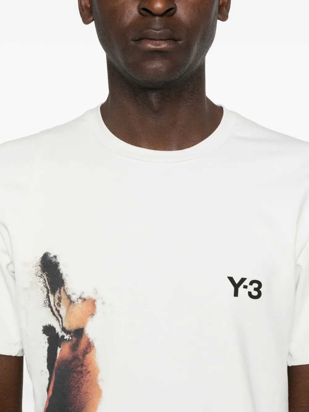 Y-3 T-shirt met abstracte print Grijs