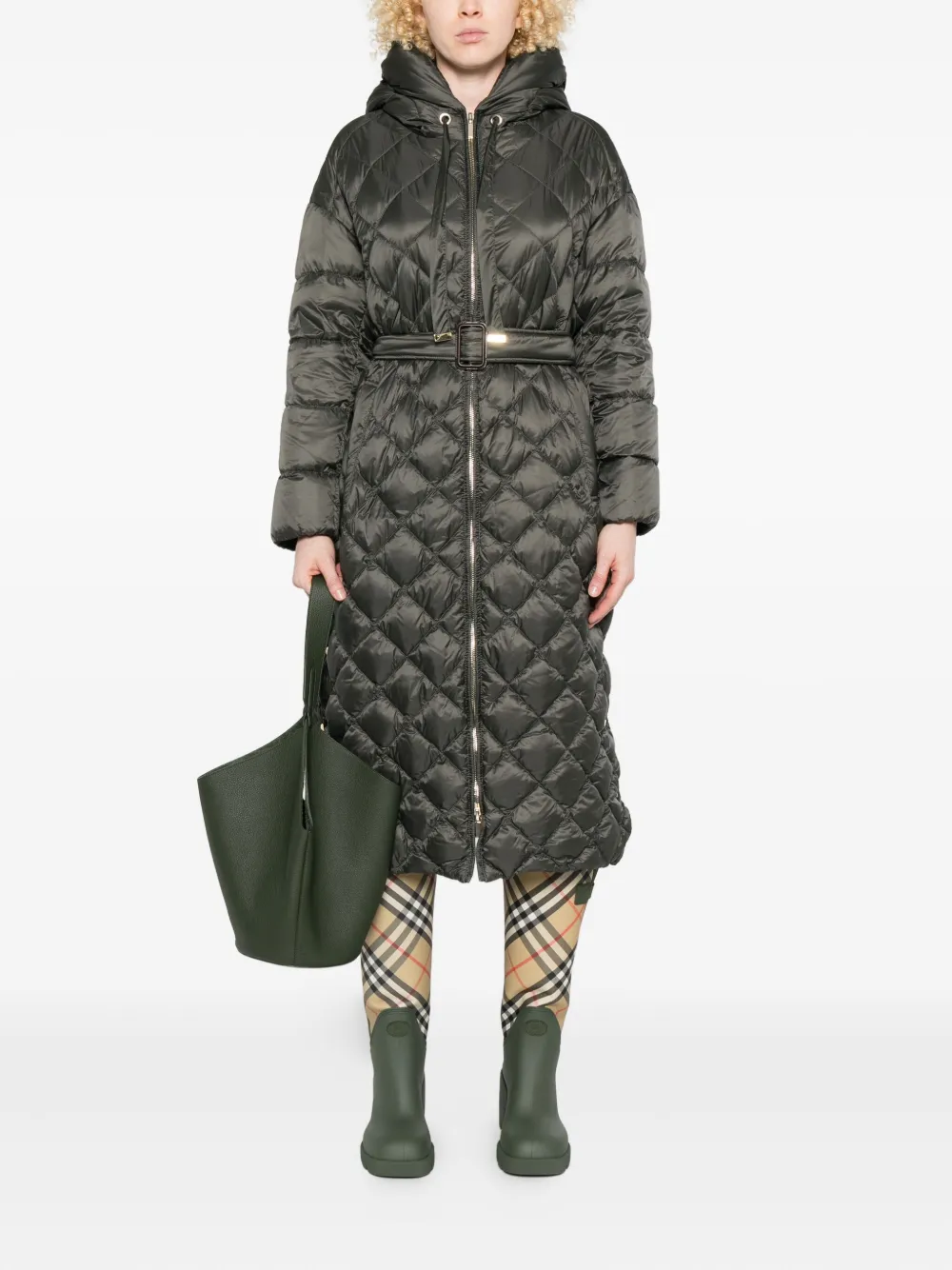 Max Mara hooded quilted belted jacket | Down Jackets | Image 2
