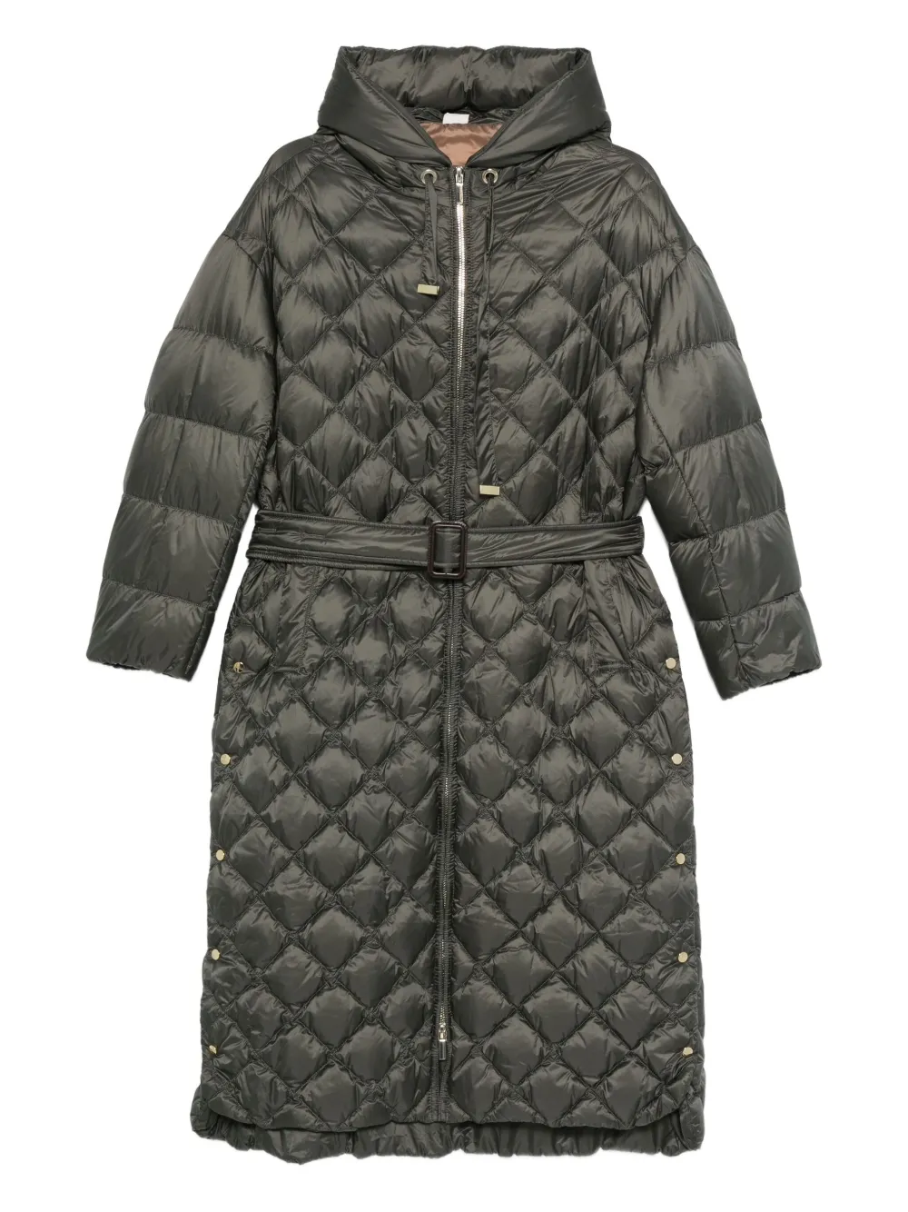 Max Mara キルティング フーデッドジャケット - グリーン Max Mara キルティング フーデッドジャケット - グリーン