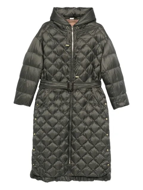 Max Mara hooded quilted belted jacket