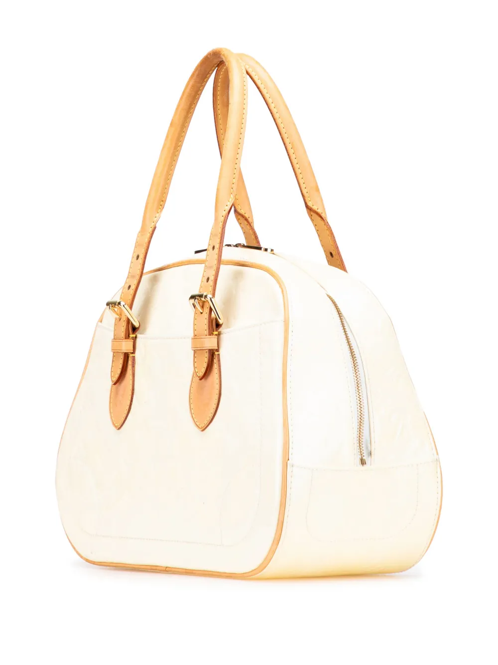 Pre-owned Louis Vuitton 2007 Monogram Vernis Summit Drive Handbag In White