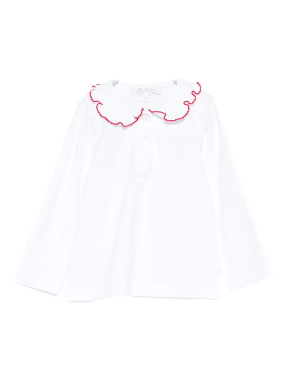 Mariella Ferrari Ruffled-collar T-shirt In White